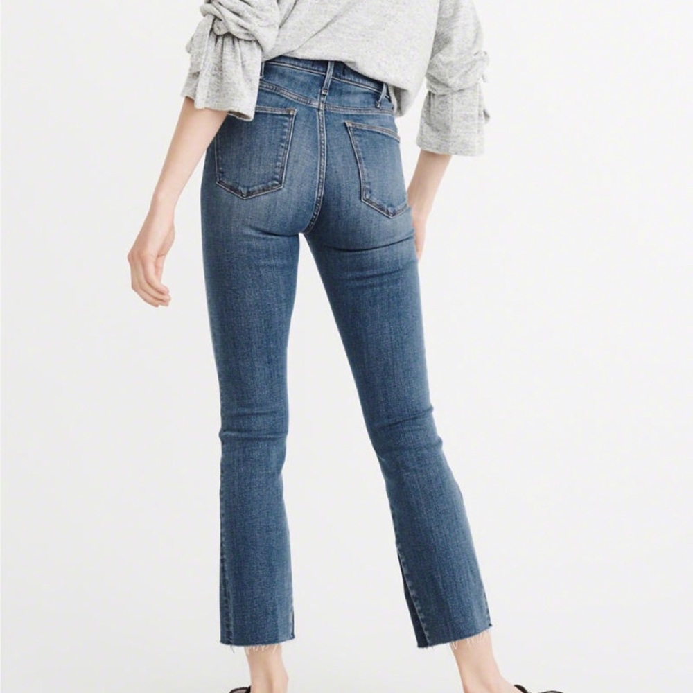 Abercrombie High Rise Ankle Flare Jeans - Picture 2 of 2